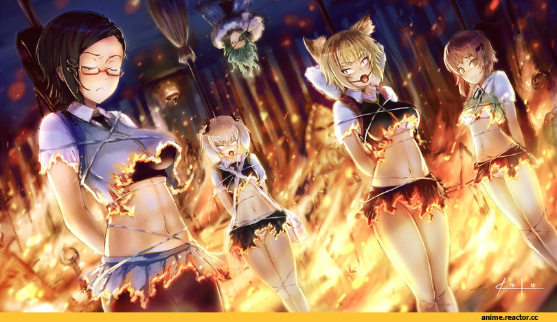 Witch Craft Works, kuraishi tanpopo, Menova Mei, Rin Kazari, kotetsu katsura, kanna utsugi, эчии, песочница, Animal Ears, Anime