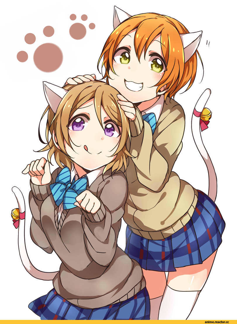 Animal Ears, Love Live!, Hoshizora Rin, Koizumi Hanayo, Неко, Anime