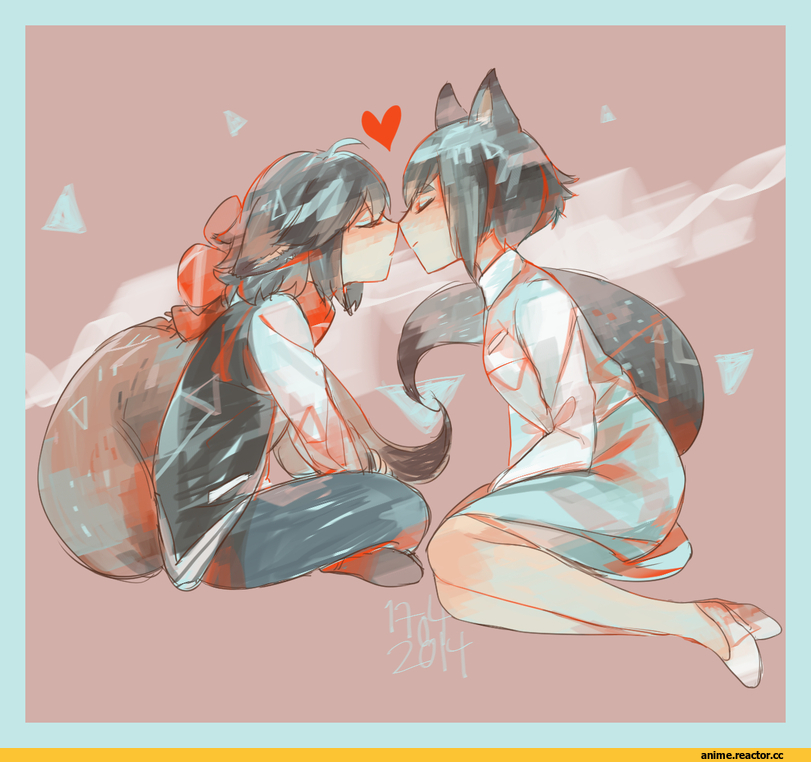 Kill la Kill, Matoi Ryuuko, Kiryuuin Satsuki, neko, Animal Ears, Kitsune, Anime