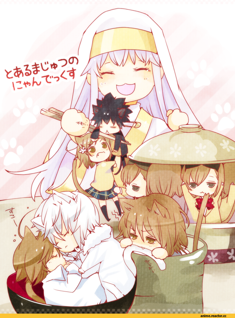 To Aru Majutsu no Index, Misaka Mikoto, Accelerator, Kamijou Touma, Index, Last Order, Misaka Imouto, Misaka Worst, nekomimi, Animal Ears, Anime