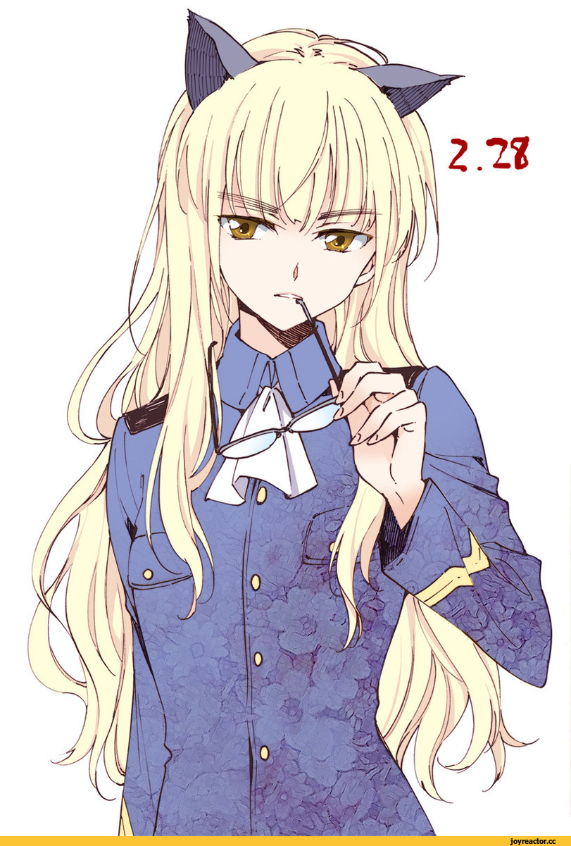 Strike Witches, perrine h clostermann, Animal Ears, Неко, Anime