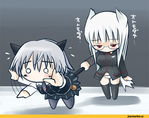 Strike Witches, Animal Ears, heidemarie w schnaufer, sanya v litvyak, чиби, Inumimi, Неко, Anime