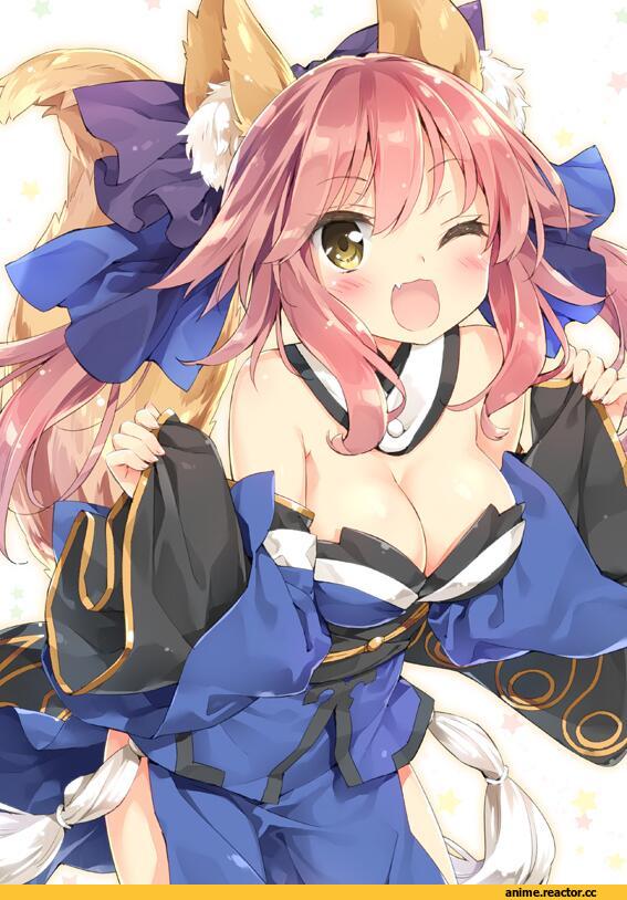 Fate/Extra, Caster (Fate/Extra), Animal Ears, Kitsune, Anime