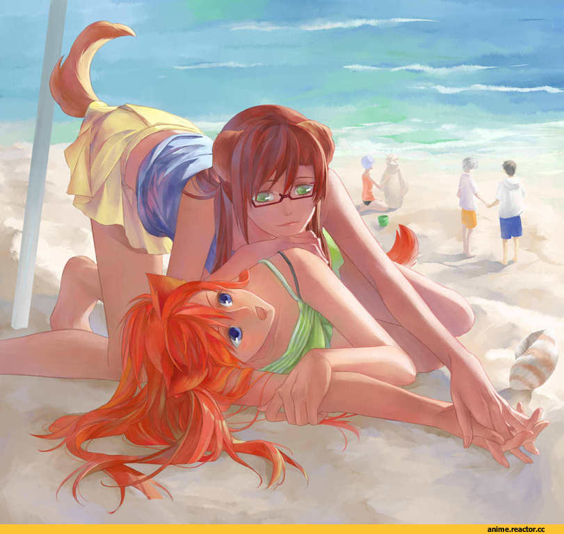 Animal Ears, Evangelion, Asuka Langley, Makinami Mari, Inumimi, Kitsune, Anime