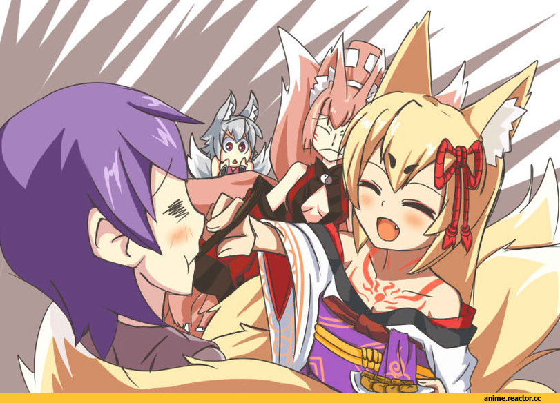 Monster Girl (Anime), Anime Original, Monster Girl Quest, Luka, Tamamo, yao, Kitsune, Animal Ears, Anime Art, Anime