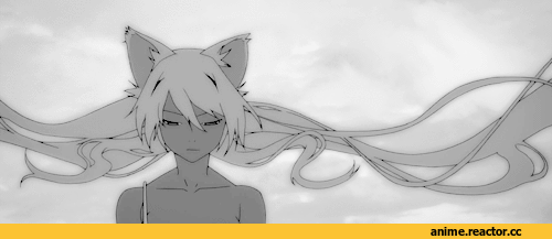 Black Hanekawa, Monogatari (Series), anime gifs, neko, Animal Ears, Anime