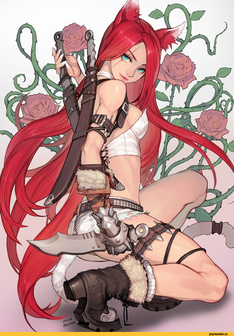 Katarina, League of Legends, фэндомы, Animal Ears, Неко, Anime
