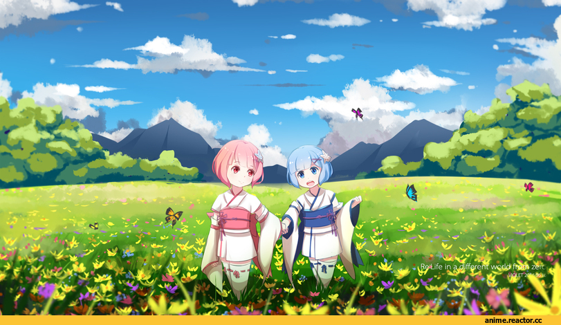 Re Zero Kara Hajimeru Isekai Seikatsu, Rem (re zero), Ram (Re Zero), tagme (artist), Anime