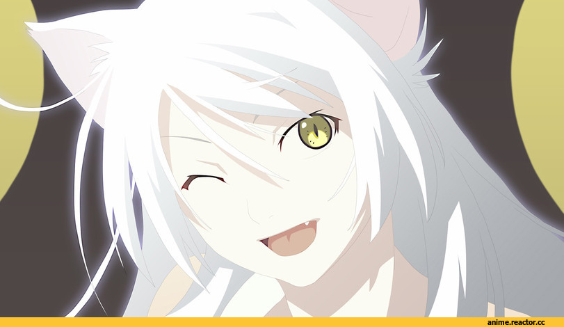 Black Hanekawa, Monogatari (Series), neko, Animal Ears, Anime
