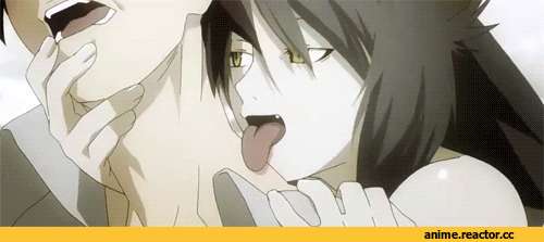 Monogatari (Series), anime gif, neko, Animal Ears, Black Hanekawa, Araragi Koyomi, Anime
