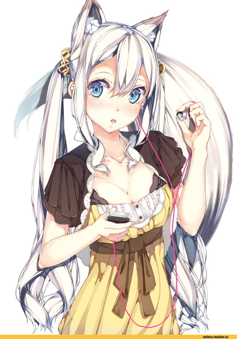 Anime Original, Kitsunemimi, Animal Ears, headphones, Anime