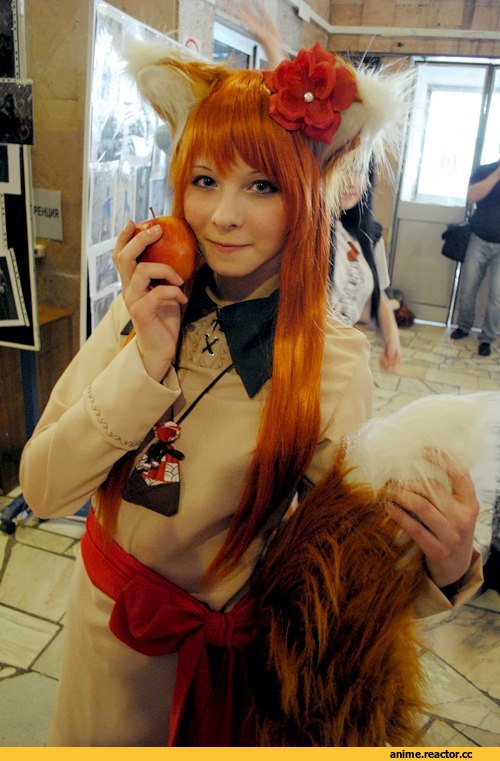 девушка, косплей, Horo, Spice and Wolf, Inumimi, Animal Ears, Anime Cosplay, Anime