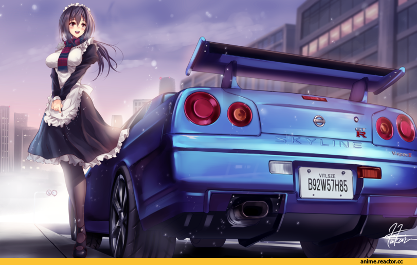 Anime Original, Anime Art, Fukai Ryousuke, Nissan, Maid, Anime