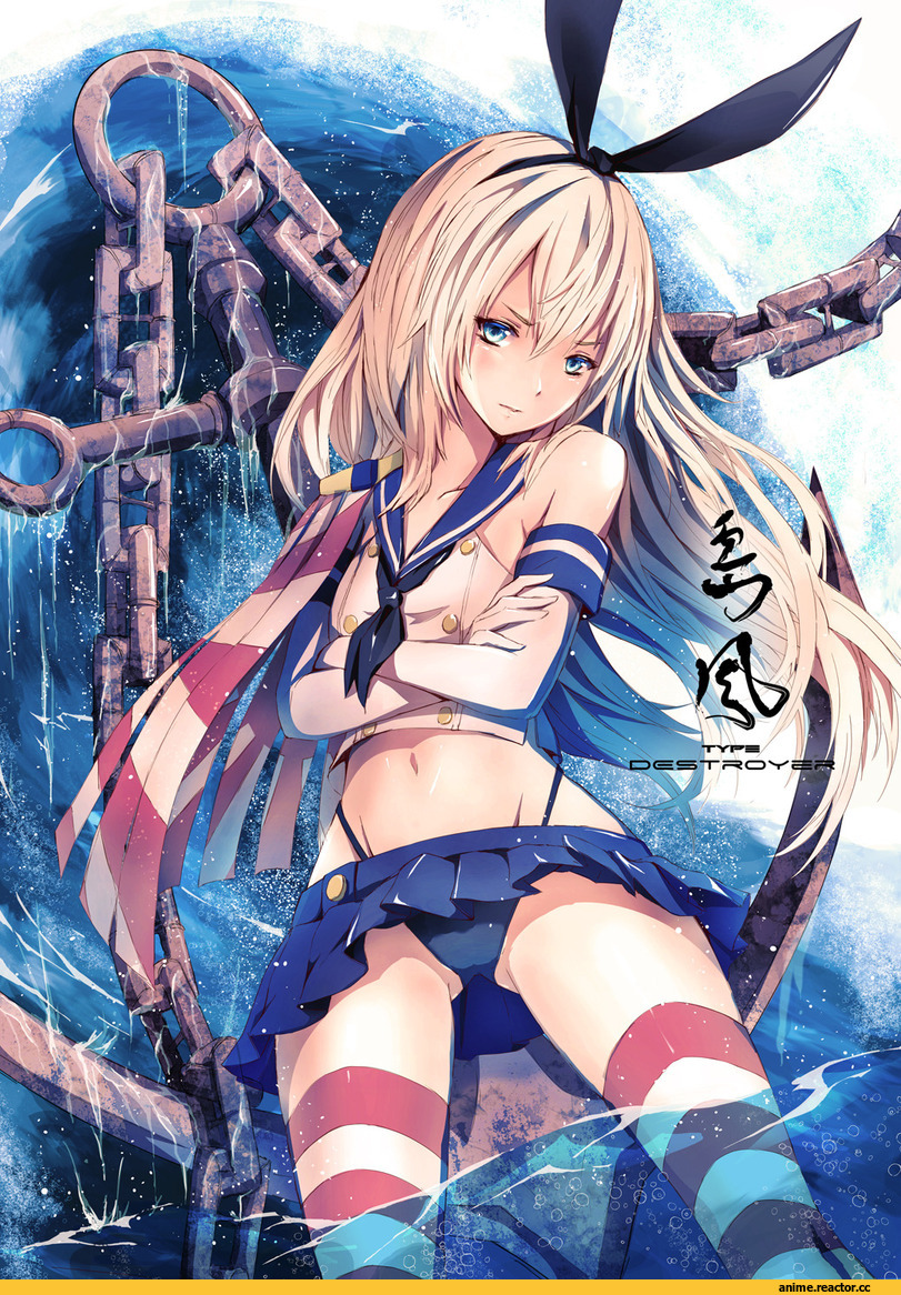 Kantai Collection, Shimakaze, панцу, Anime