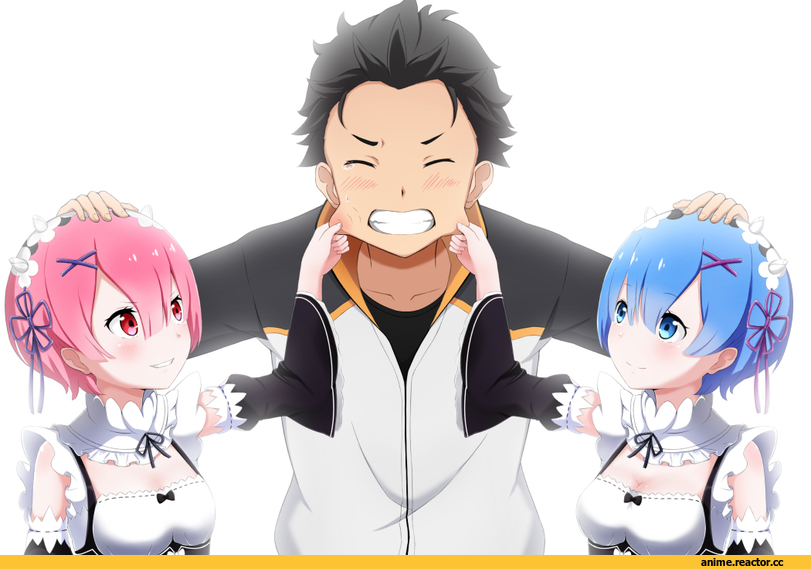 Re Zero Kara Hajimeru Isekai Seikatsu, Rem (re zero), Ram (Re Zero), Natsuki Subaru, syo-tokatto, Anime