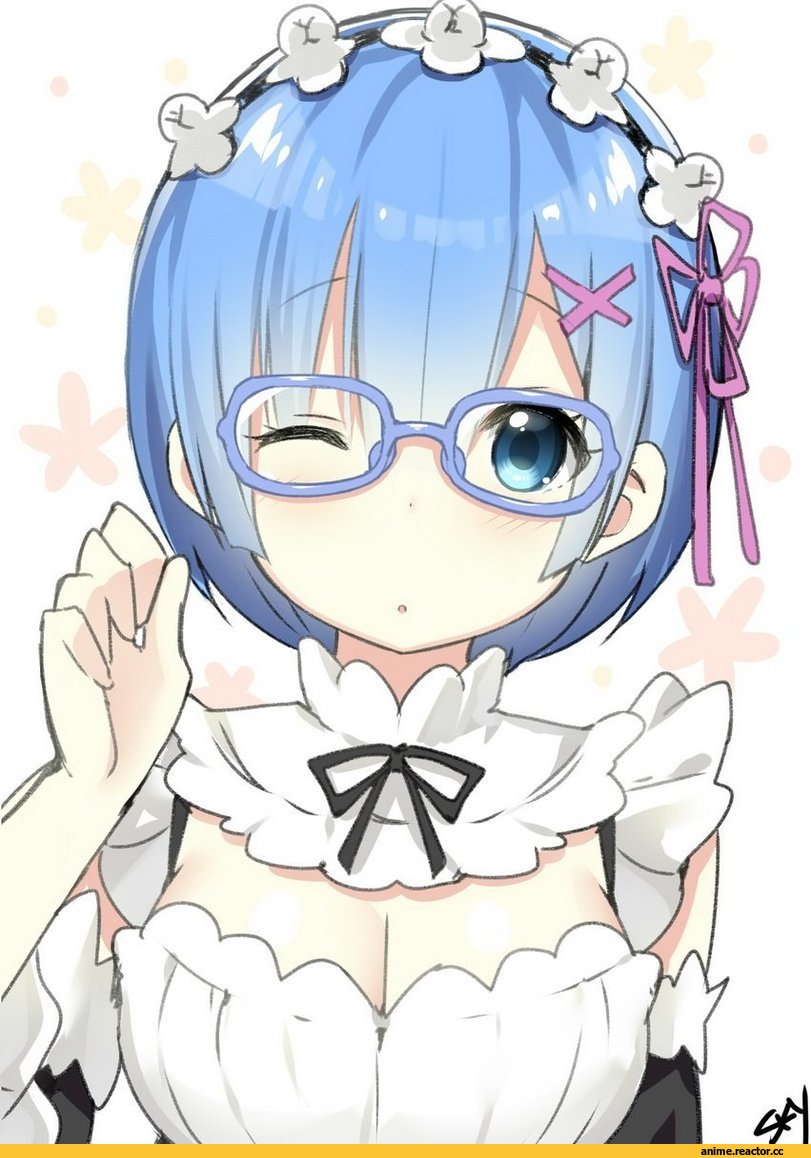 Re Zero Kara Hajimeru Isekai Seikatsu, Rem (re zero), Sky (Freedom), Anime Art, Megane, Anime