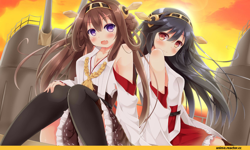 Kantai Collection, kongou, haruna, Anime