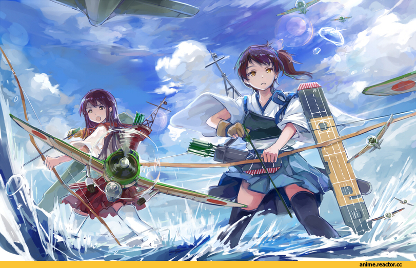 Kantai Collection, kaga, Akagi, Spark, Anime