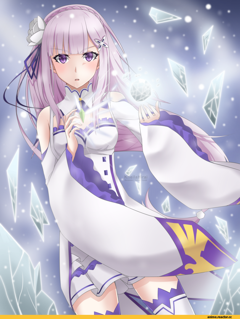 Re Zero Kara Hajimeru Isekai Seikatsu, Emilia (re zero), KheilaHirai, Anime Art, Anime