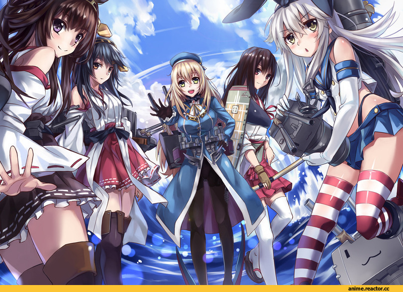 Kantai Collection, Shimakaze, rensouhou-chan, Kongou (Kantai Collection), Haruna (Kantai Collection), Atago (Kantai Collection), Akagi, Anime