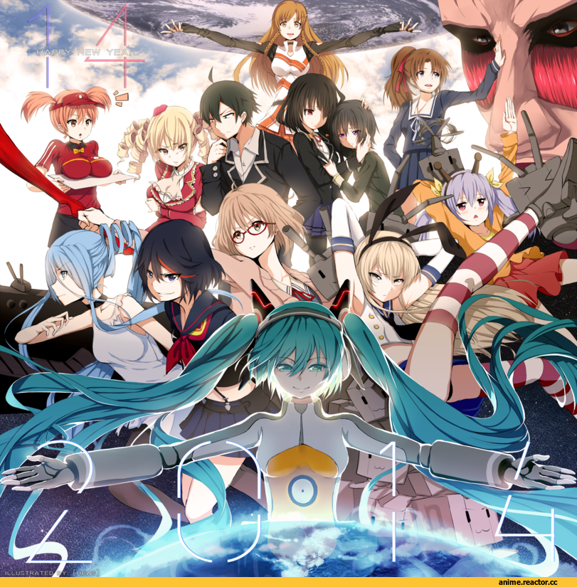 Hews, Kantai Collection, Hatsune Miku, Vocaloid, Kill la Kill, Date a Live, Non Non Biyori, Kyoukai no Kanata, Shingeki no Kyojin, Hataraku maou-sama!, Anime