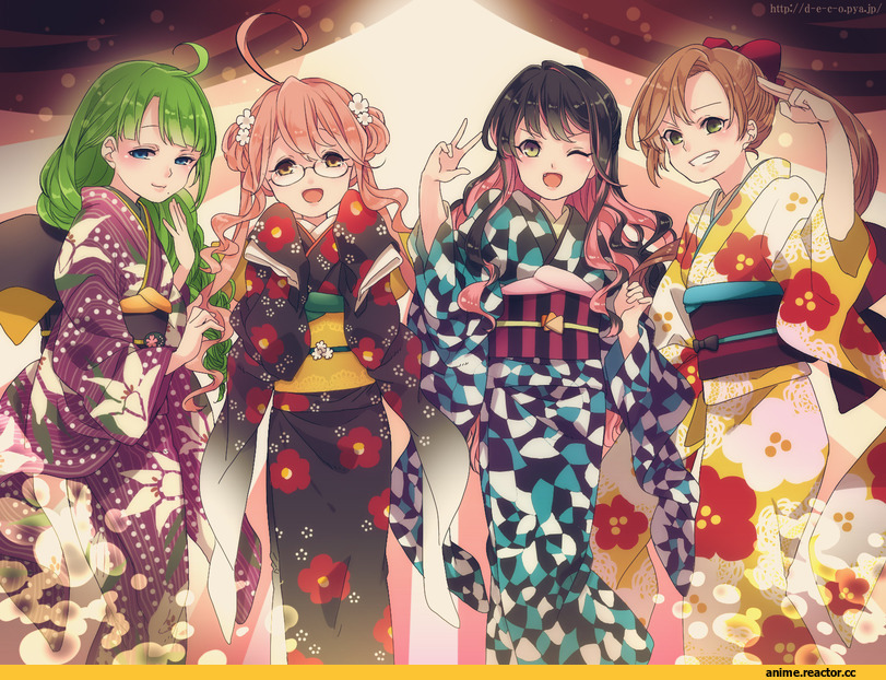 Kantai Collection, Yukata, Makigumo, Akigumo, Yuugumo (Kantai Collection), Naganami (Kantai Collection), Anime