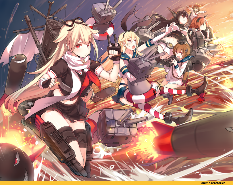 Kantai Collection, Shimakaze, Mutsu, Nagato (Kantai Collection), Yukikaze (Kantai Collection), Yuudachi, Inazuma (Kantai Collection), Anime