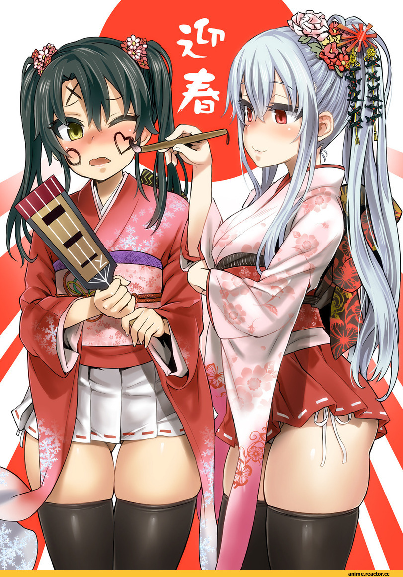 Kantai Collection, Yukata, Shoukaku, Zuikaku, Asanagi, Anime Art, Anime