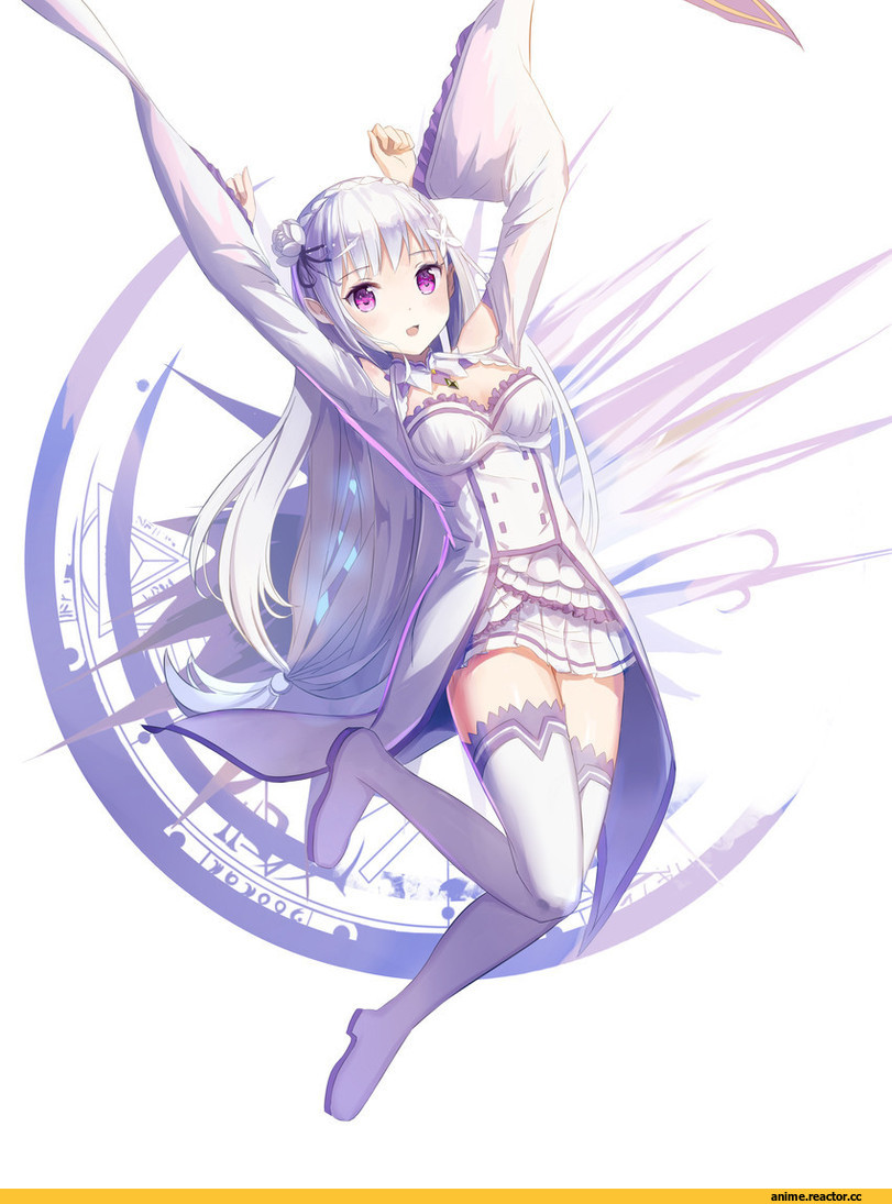 Emilia (re zero), Re Zero Kara Hajimeru Isekai Seikatsu, red flowers, Anime Art, Anime
