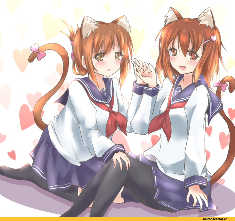 Kantai Collection, neko, Animal Ears, ikazuchi (kantai collection), Inazuma (Kantai Collection), Anime