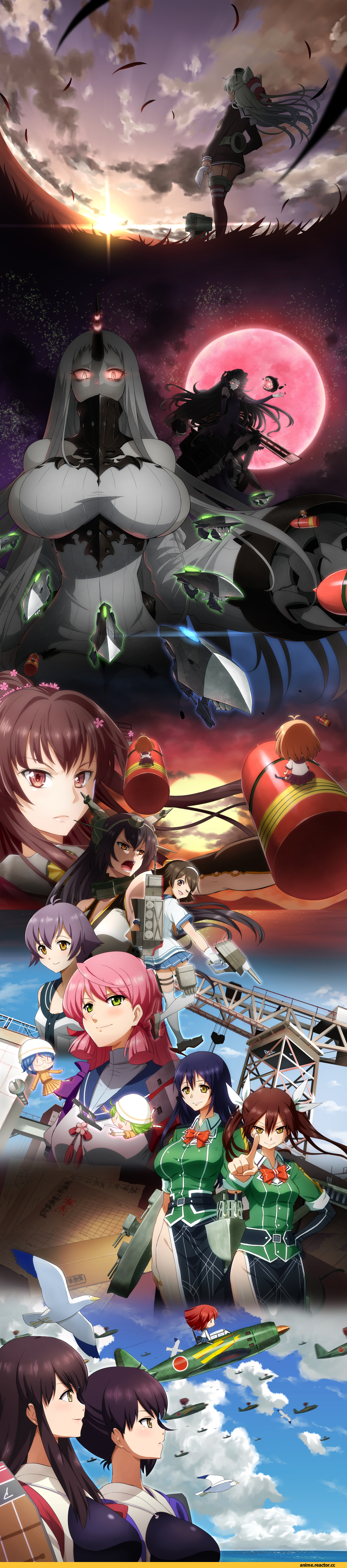 Akagi, Akashi (Kantai Collection), Amatsukaze (Kantai Collection), Fairy (Kantai Collection), Kaga (Kantai Collection), Nagato (Kantai Collection), Seaport Hime, Yamato (Kantai Collection), yuubari (kantai collection), длиннопост, Anime, Kantai Collection, Sakawa (Kantai Collection), Tanikaze (Kantai Collection), rensouhou-kun, Isolated Island Oni, Chikuma (Kantai Collection), Tone (Kantai Collection)