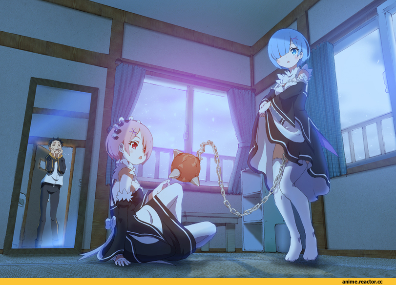 Re Zero Kara Hajimeru Isekai Seikatsu, Rem (re zero), Ram (Re Zero), Natsuki Subaru, washu, Anime