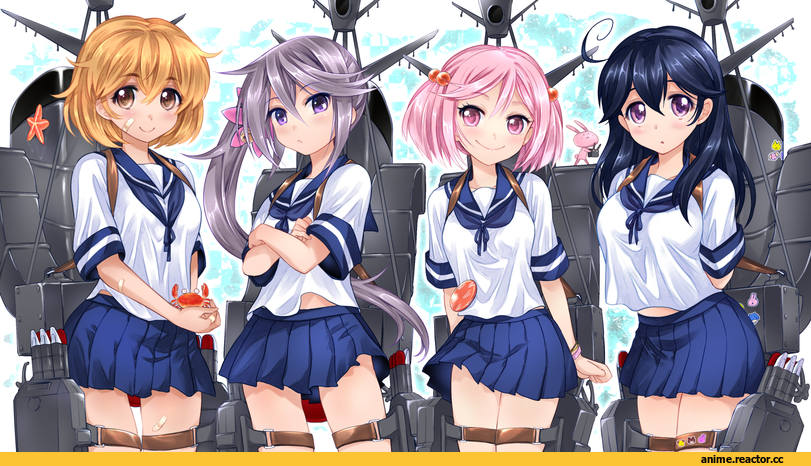 Kantai Collection, Ushio, Sazanami (Kantai Collection), Oboro (Kantai Collection), Akebono, Anime