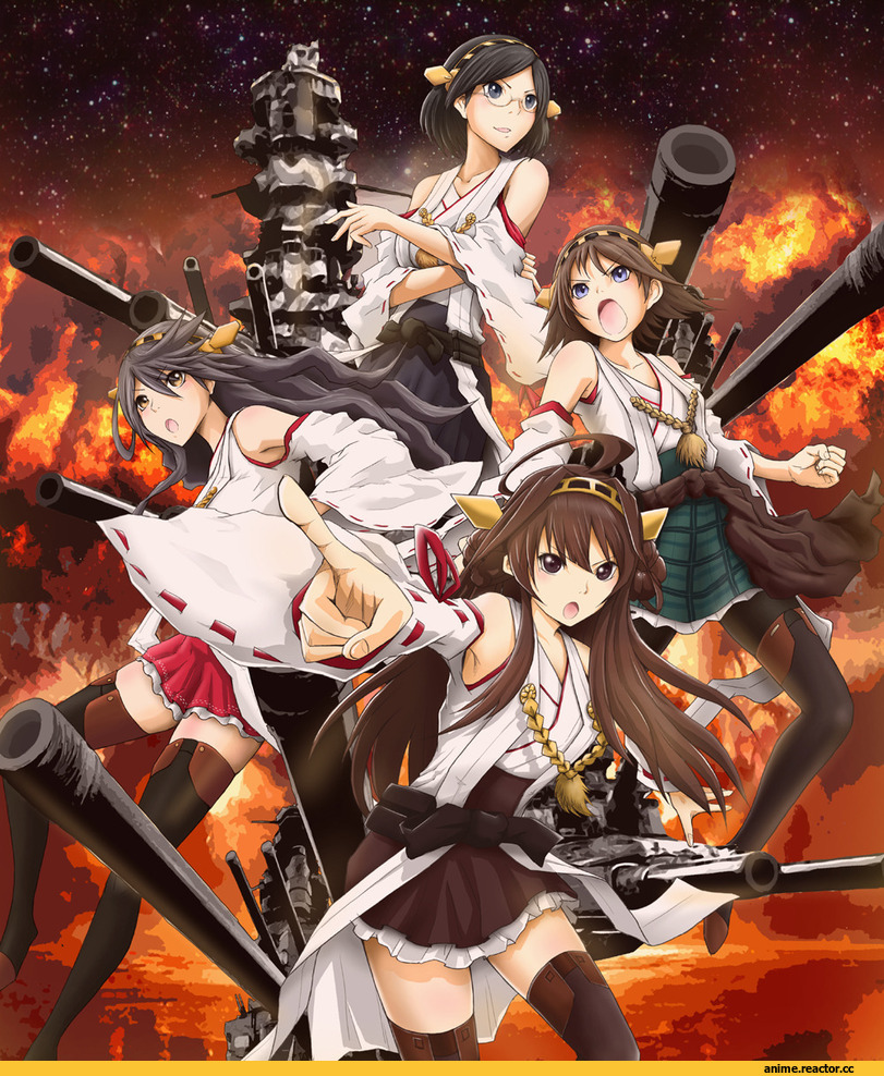Kantai Collection, Kongou (Kantai Collection), Haruna (Kantai Collection), Kirishima (Kantai Collection), Hiei, Anime
