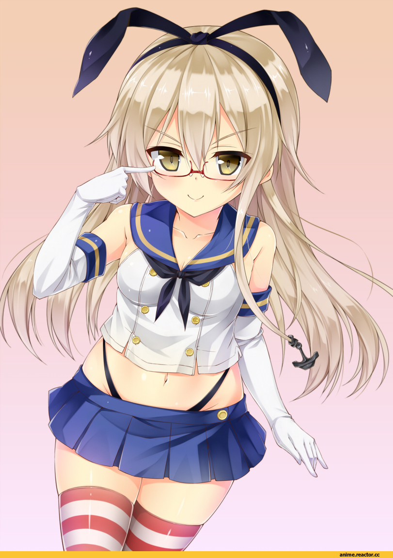 Kantai Collection, shimakaze (kantai collection), Megane, Anime