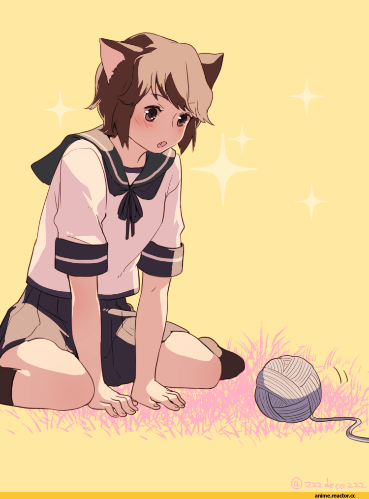 Anime Art, neko, Animal Ears, Miyuki (Kantai Collection), Kantai Collection, Anime