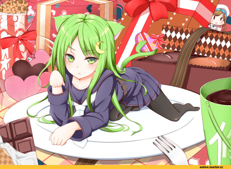 Nagatsuki, Kantai Collection, неко., Animal Ears, Неко, Anime