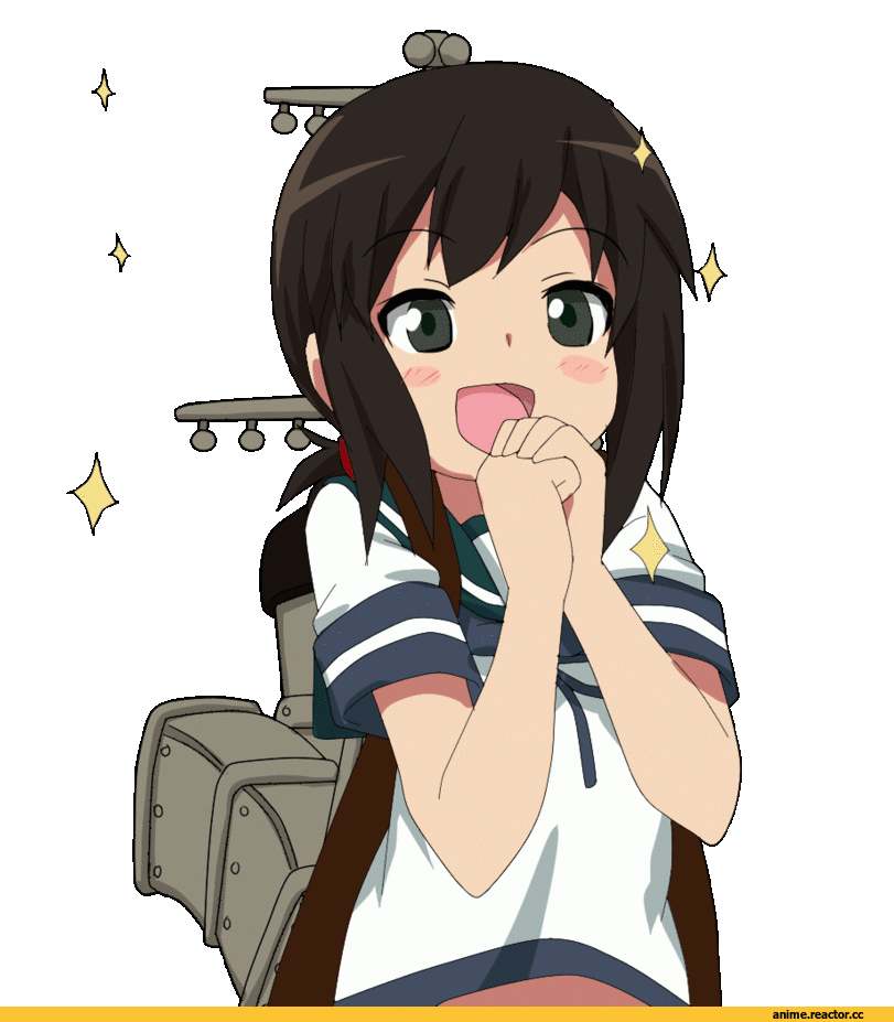 Kantai Collection, Anime Гифки, Fubuki (Kantai Collection), hangaku, Anime