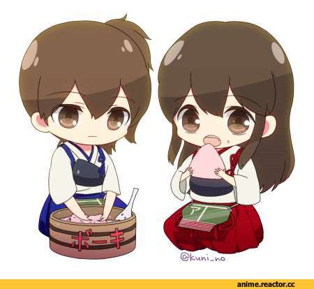 Kantai Collection, онигири, гифка, Anime Гифки, Kaga (Kantai Collection), Akagi, Anime