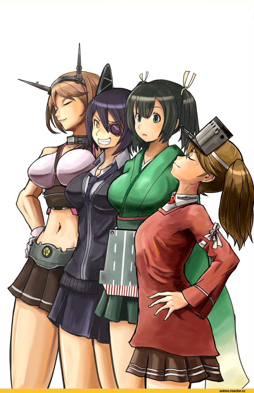 Kantai Collection, Mutsu (Kantai Collection), Ryuujou, Souryuu (Kantai Collection), tenryuu (kantai collection), Anime