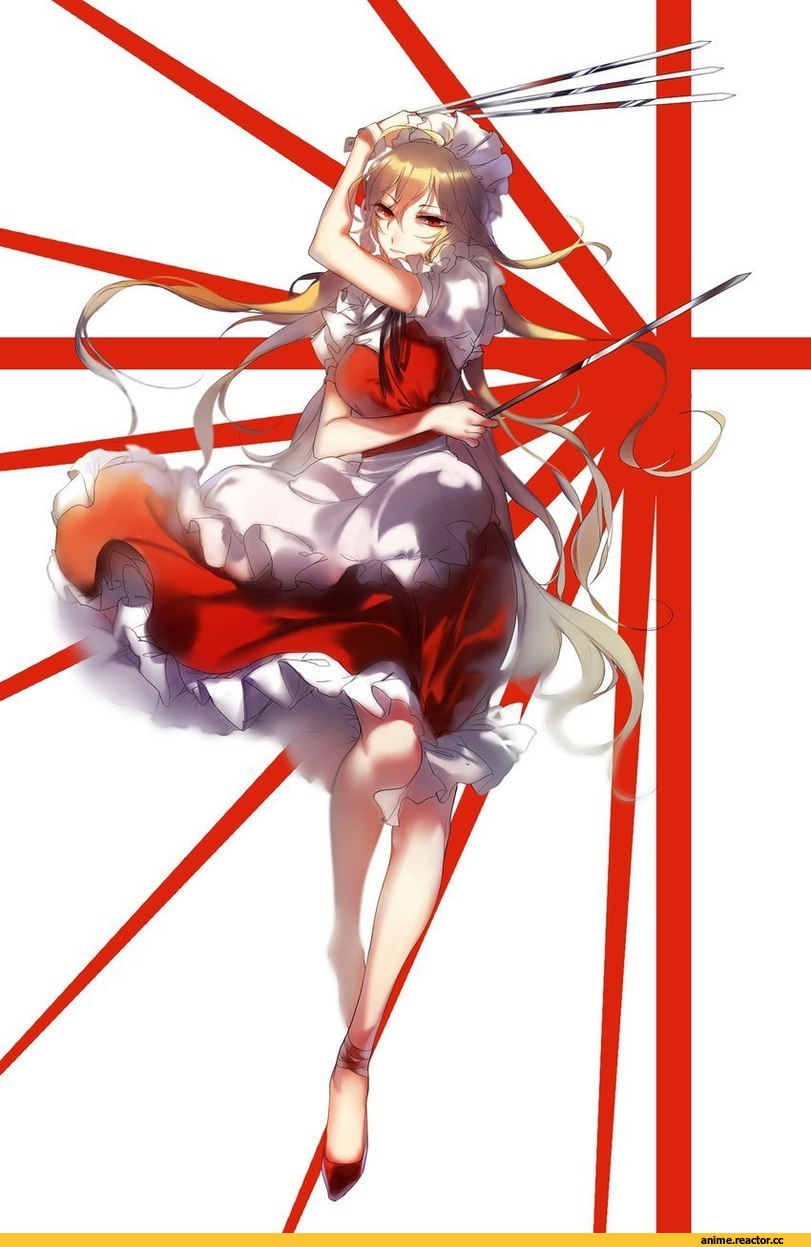 тян, горничная, красивая девушка, Touhou Project, kagerou-chan, Anime