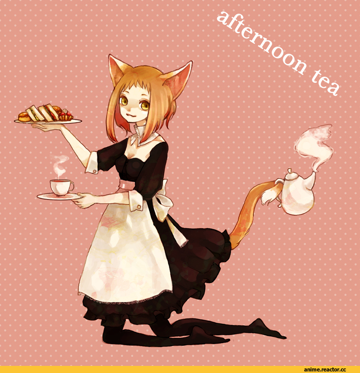 Anime Art, clona, neko, Animal Ears, Maid, Anime