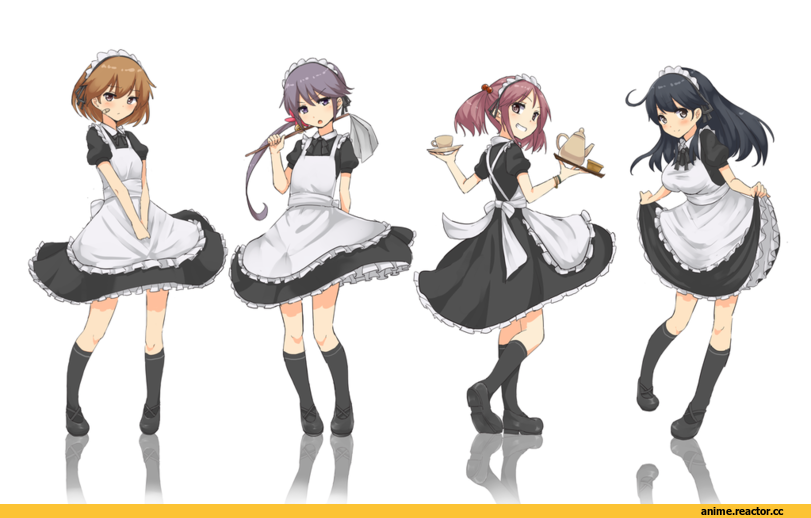 Oboro (Kantai Collection), Kantai Collection, Sazanami (Kantai Collection), Akebono, Ushio (Kantai Collection), Maid, cassandra (seishun katsu sando), Anime