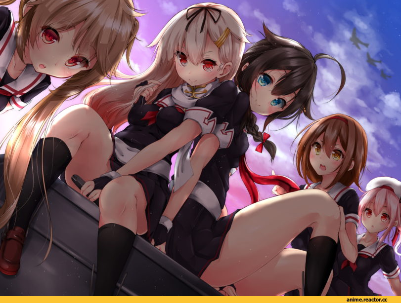 Kantai Collection, Harusame (Kantai Collection), Murasame (Kantai Collection), Shigure (Kantai Collection), Shiratsuyu (Kantai Collection), yuudachi (kantai collection), Anime