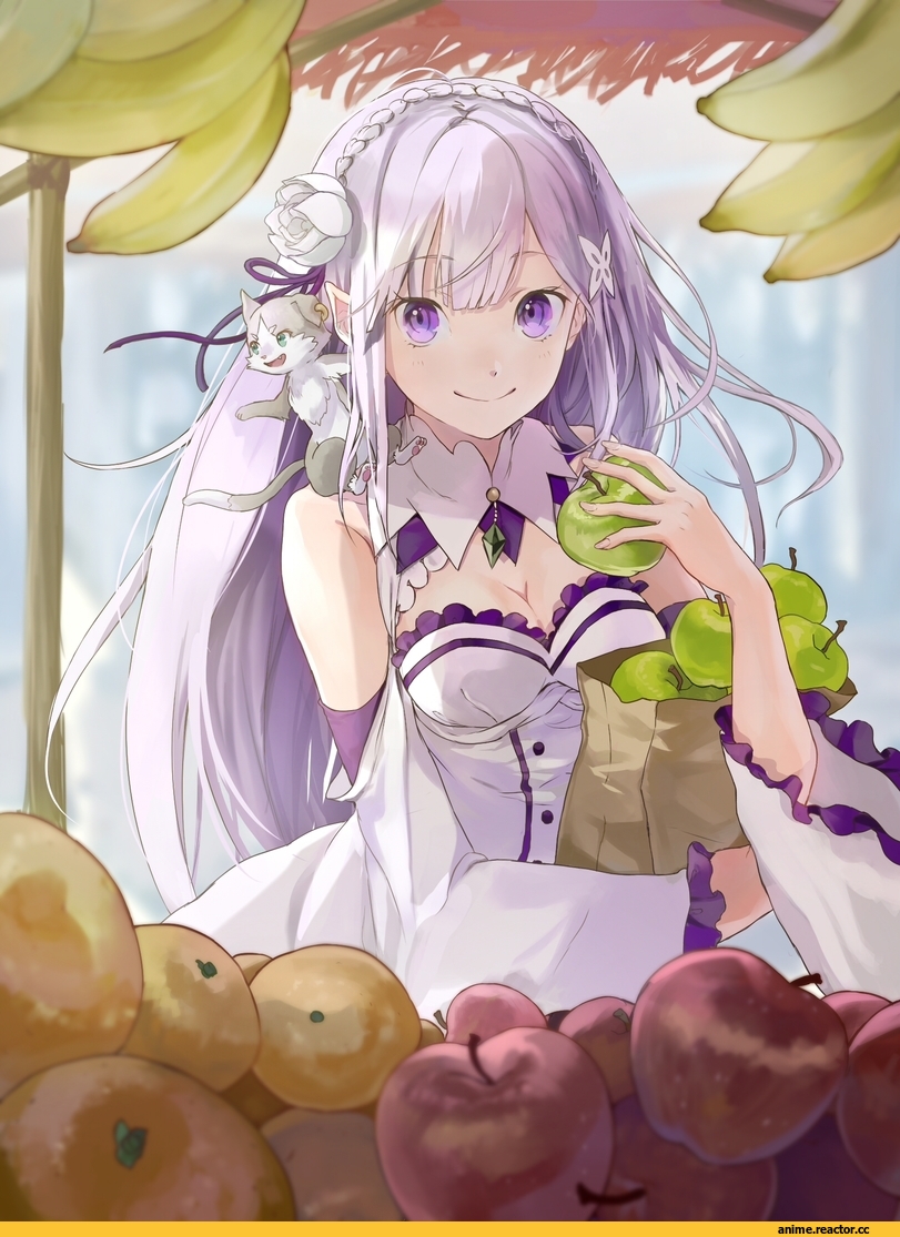 tamu (tamurarucaffe1226), Emilia (re zero), Re Zero Kara Hajimeru Isekai Seikatsu, Pack (re zero), Anime