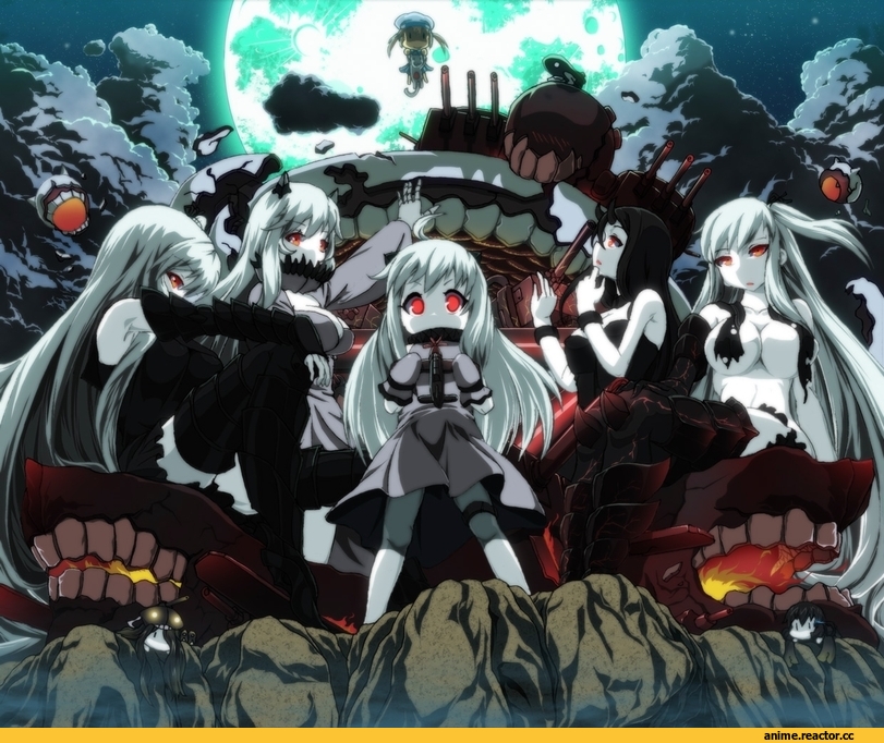 Aircraft Carrier Hime, Kantai Collection, Aircraft Carrier Oni, battleship hime, Error Musume, Midway Hime, Northern Ocean Hime, So-class Submarine, Anime