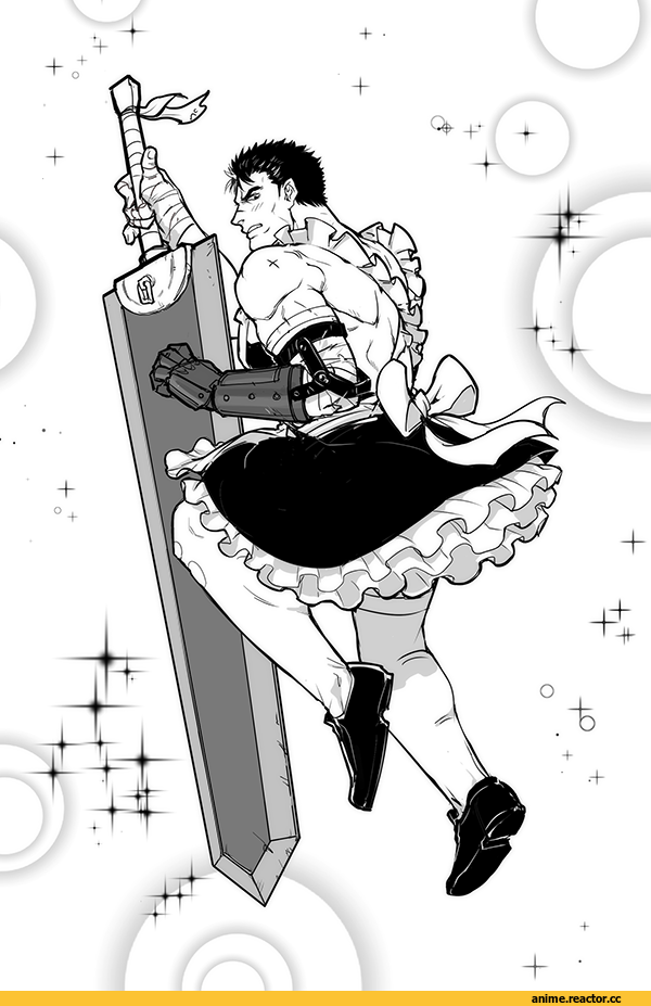 Berserk, Manga, Anime Комиксы, Guts (Berserk), Anime Art, wuzidan, горничная, Anime