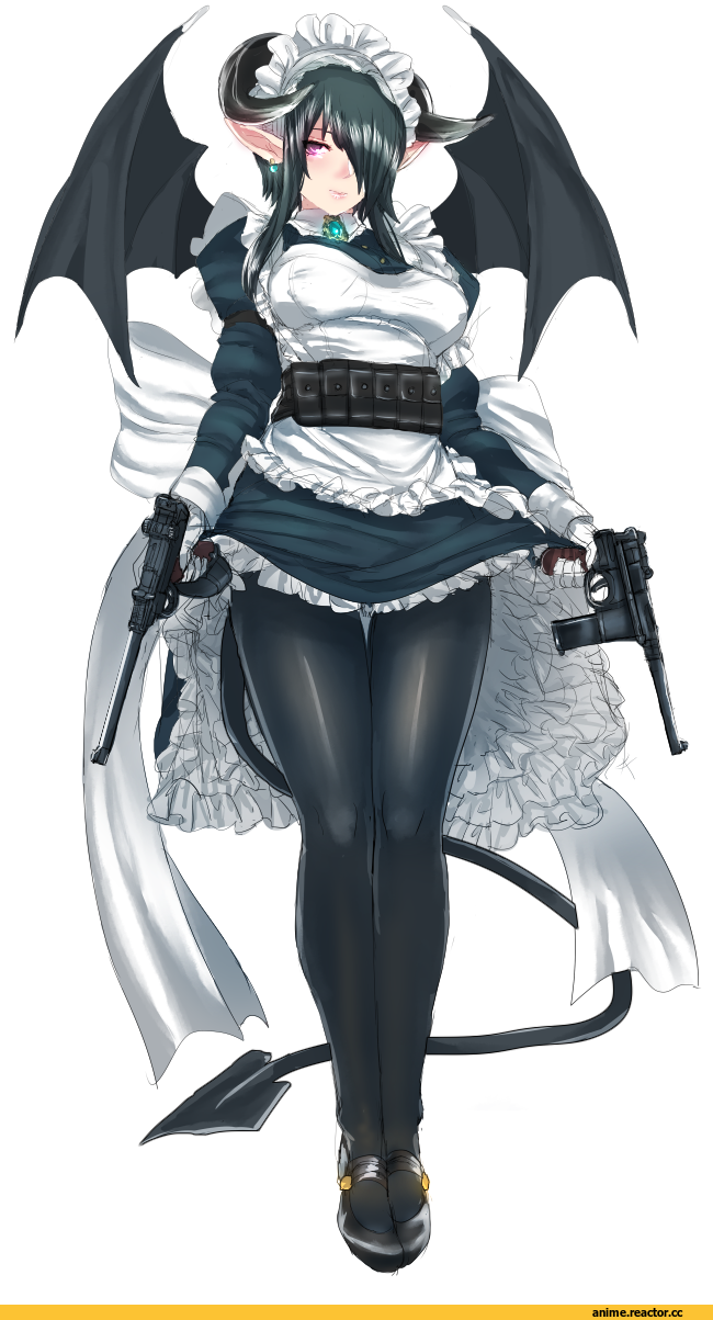 Demon Girl (Anime), Monster Girl (Anime), Anime Art, Anime Original, panzer, Maid, Опасные Няшки, Anime Няши, Anime