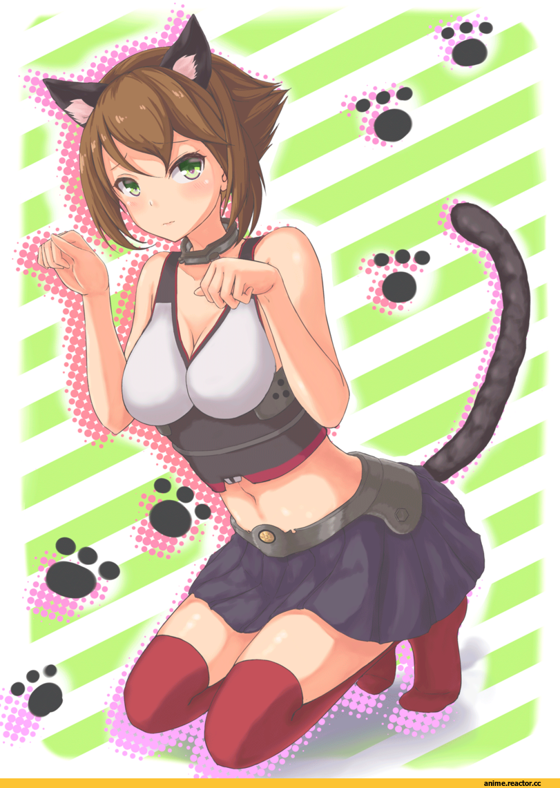 Mutsu (Kantai Collection), Kantai Collection, nekomimi, Animal Ears, Monoku, Anime