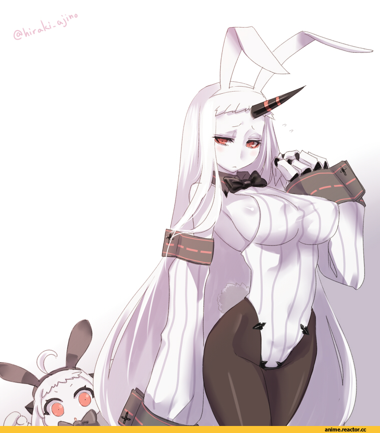 Northern Ocean Hime, Kantai Collection, Seaport Hime, Usagimimi, Animal Ears, Anime